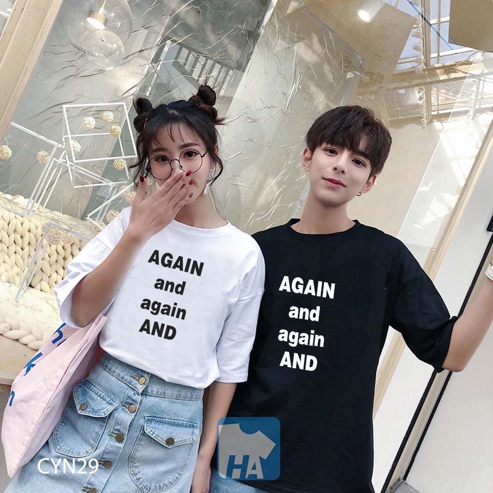 Áo Đôi Nam Nữ  Unisex AGAIN and Siêu Đẹp