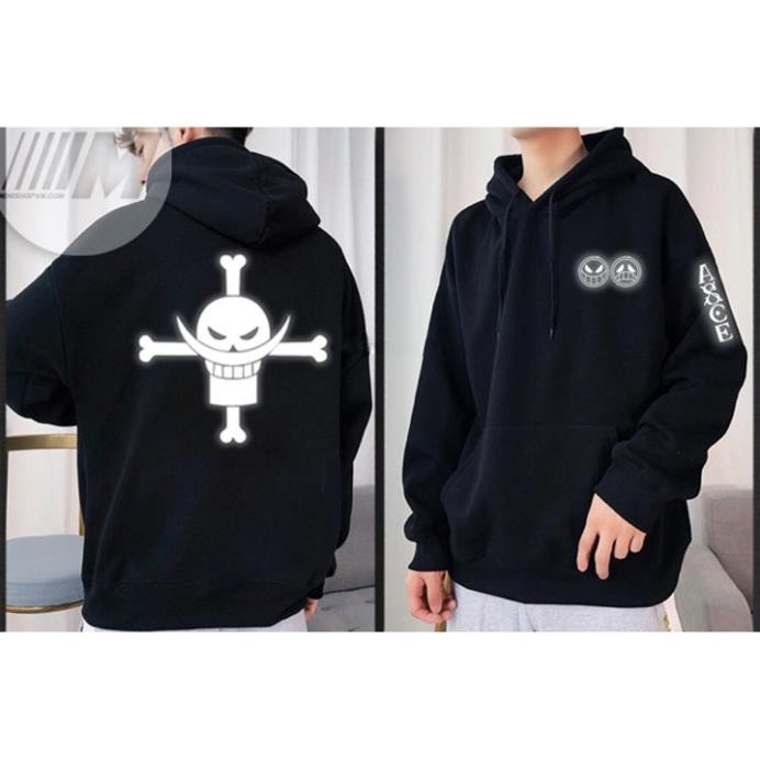 HOT HOT !!! Áo Hoodie One Piece Râu Trắng Phản Quang Chất Nỉ Bông Cao Cấp Siêu Ấm