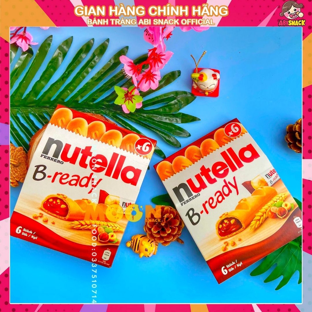 Bánh quy nhân socola hạt phỉ Nutella B-Ready hộp 132gr (6 bánh) nhập khẩu chính hãng Đức