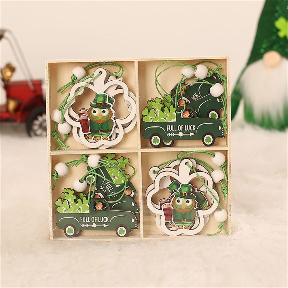 YEW Bộ 12 Búp Bê Gỗ Hình Cỏ Ba Lá May Mắn