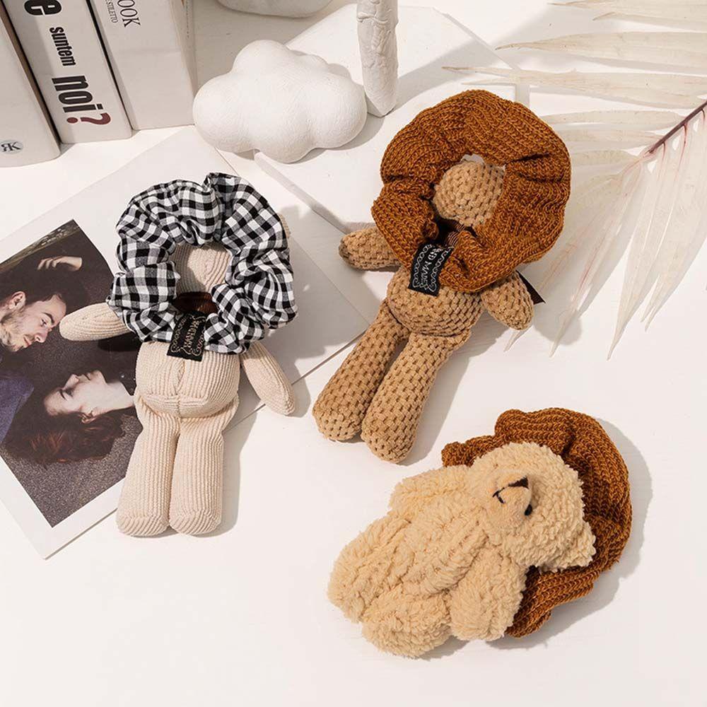 Dây Cột Tóc Scrunchies 15H Bằng Vải Bông Kiểu Hoạt Hình Dễ Thương Đơn Giản Cho Nữ