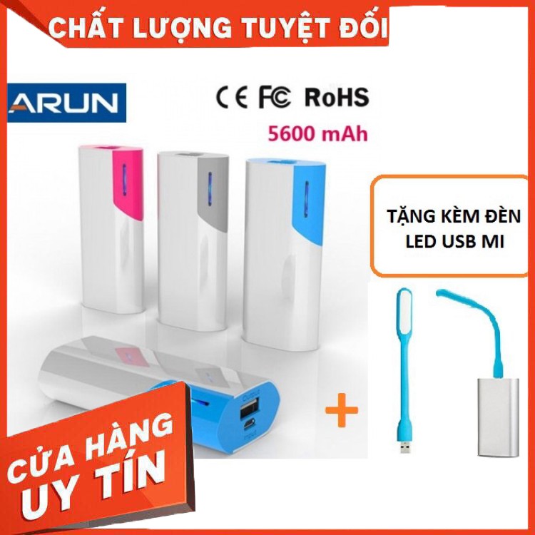 [HÀNG CHẤT LƯỢNG] SẠC DỰ PHÒNG CHÍNH HÃNG ARUN DUNG LƯỢNG 5600mAH - hàng chất lượng, giá tốt nhất TQ