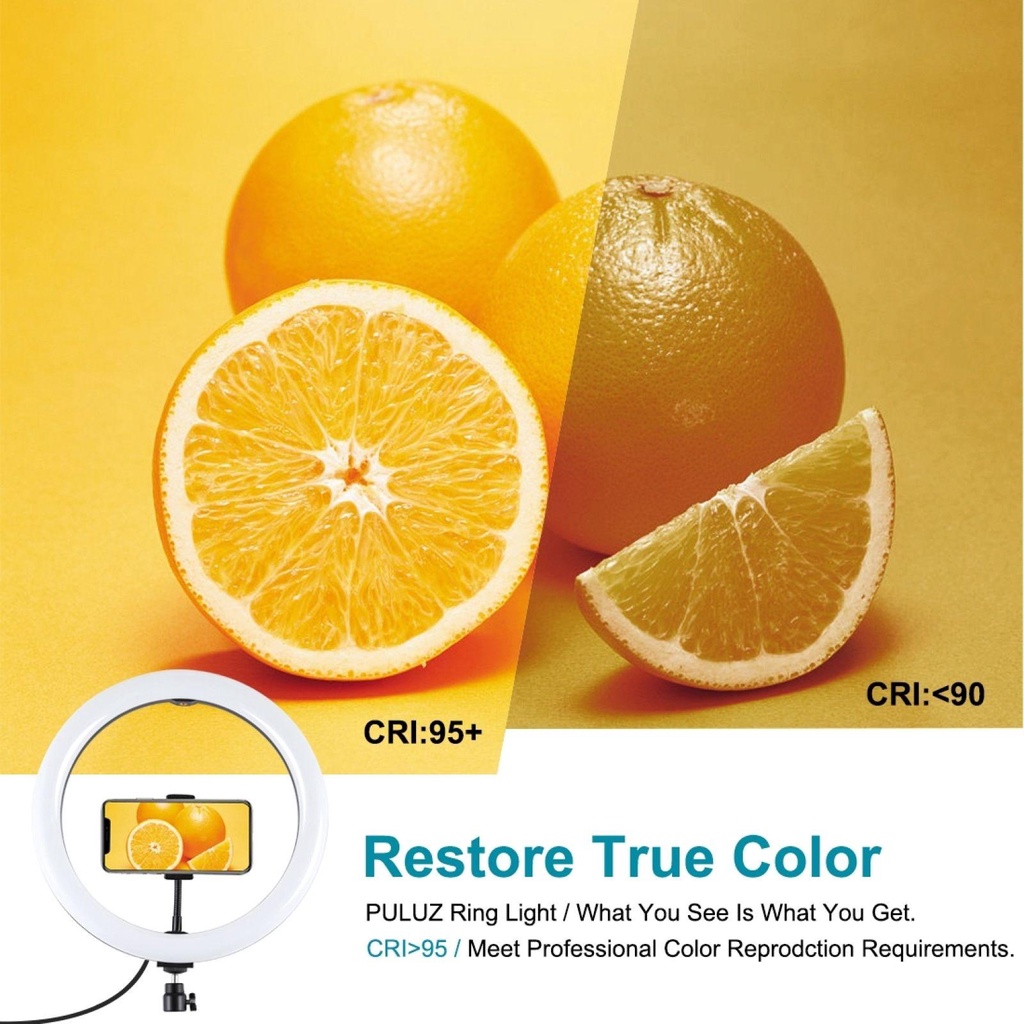 BEBETTERM Vòng Đèn LED Chụp Ảnh 8 Màu RGBW Có Thể Điều Chỉnh Độ Sáng