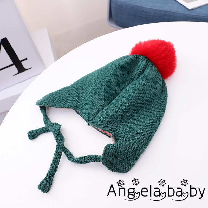 Mũ Beanie Đan Len Họa Tiết Tuần Lộc Hoạt Hình Phong Cách Giáng Sinh Cho Bé