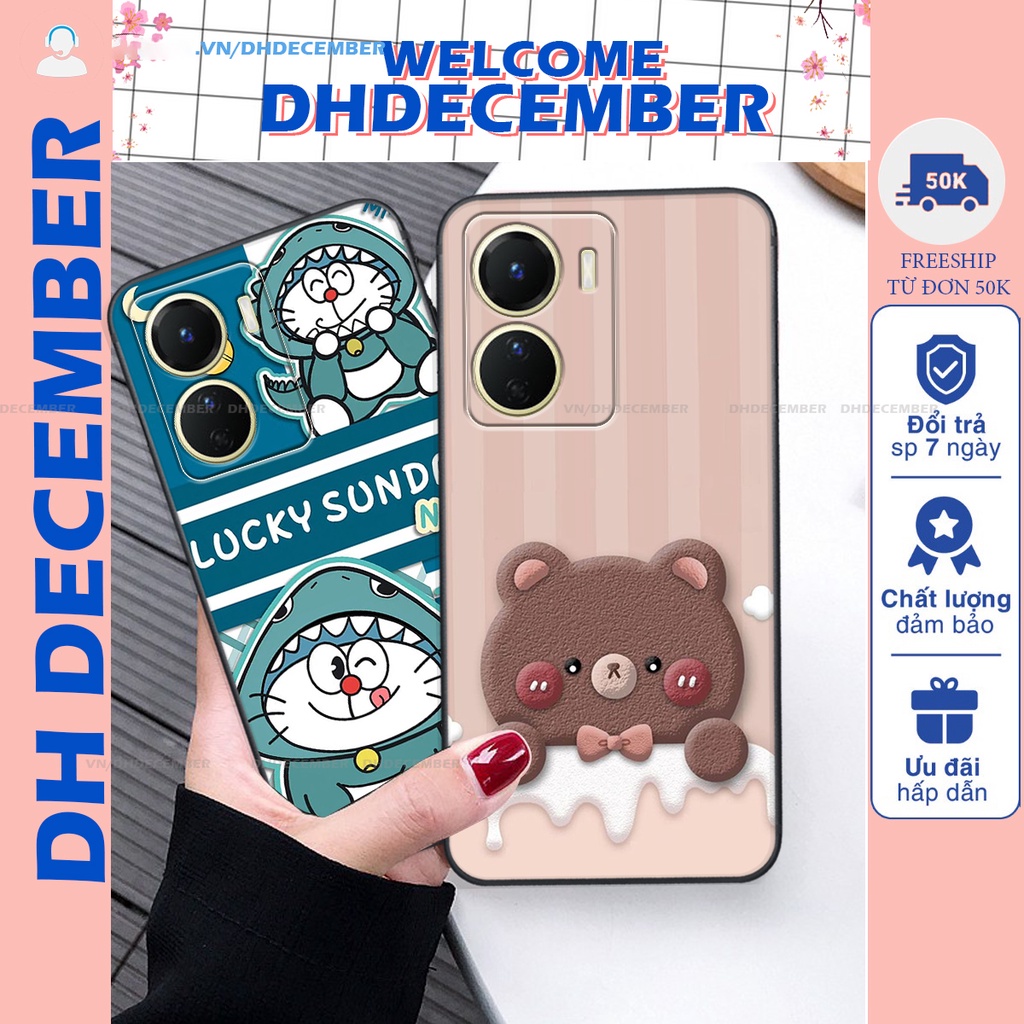 Ốp lưng Vivo Y16 2022 - BẢO VỆ CAMERA in hình gấu K@ws, gấu nâu, dor@emon RẺ- ĐẸP- BỀN