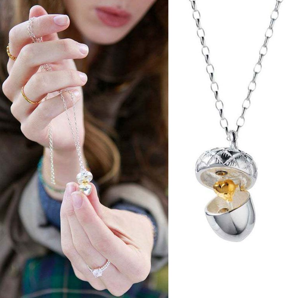 Vòng cổ hình hạt dẻ mở nắp có mặt hình trái tim bên trong độc đáo thời trang cho nữ