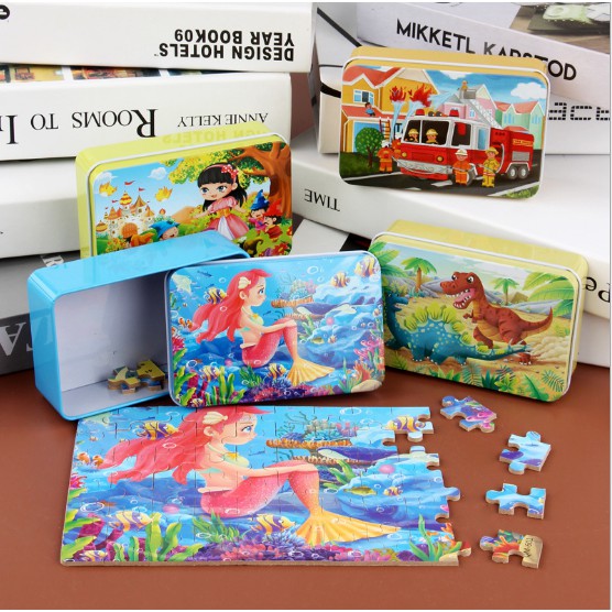 CHỌN HÌNH - Ghép hình Puzzle 60 mảnh hộp sắt nhiều mẫu đẹp sắc nét cho bé link 2