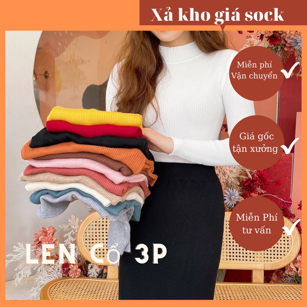 Áo len cổ 3 phân tay dài giữ nhiệt cho nữ  IMES SHOP