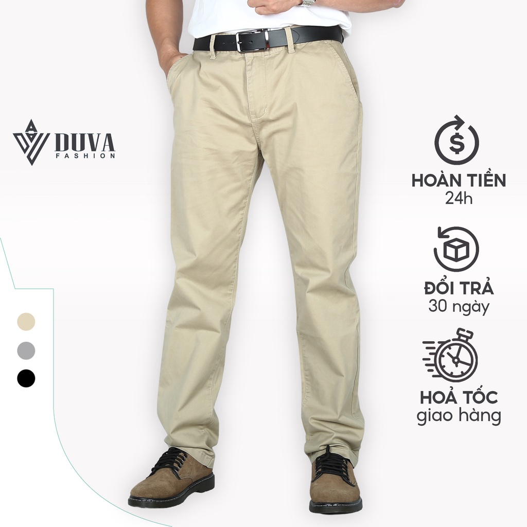 Quần tây ống suông nam DUVA vải kaki cao cấp dáng classic siêu nhẹ, mềm mịn, đa năng, dễ phối QKK10