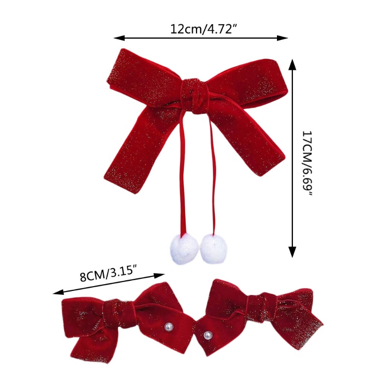 Kẹp Tóc Nơ Vải Nhung Đính Ngọc Trai Nhân Tạo Thời Trang