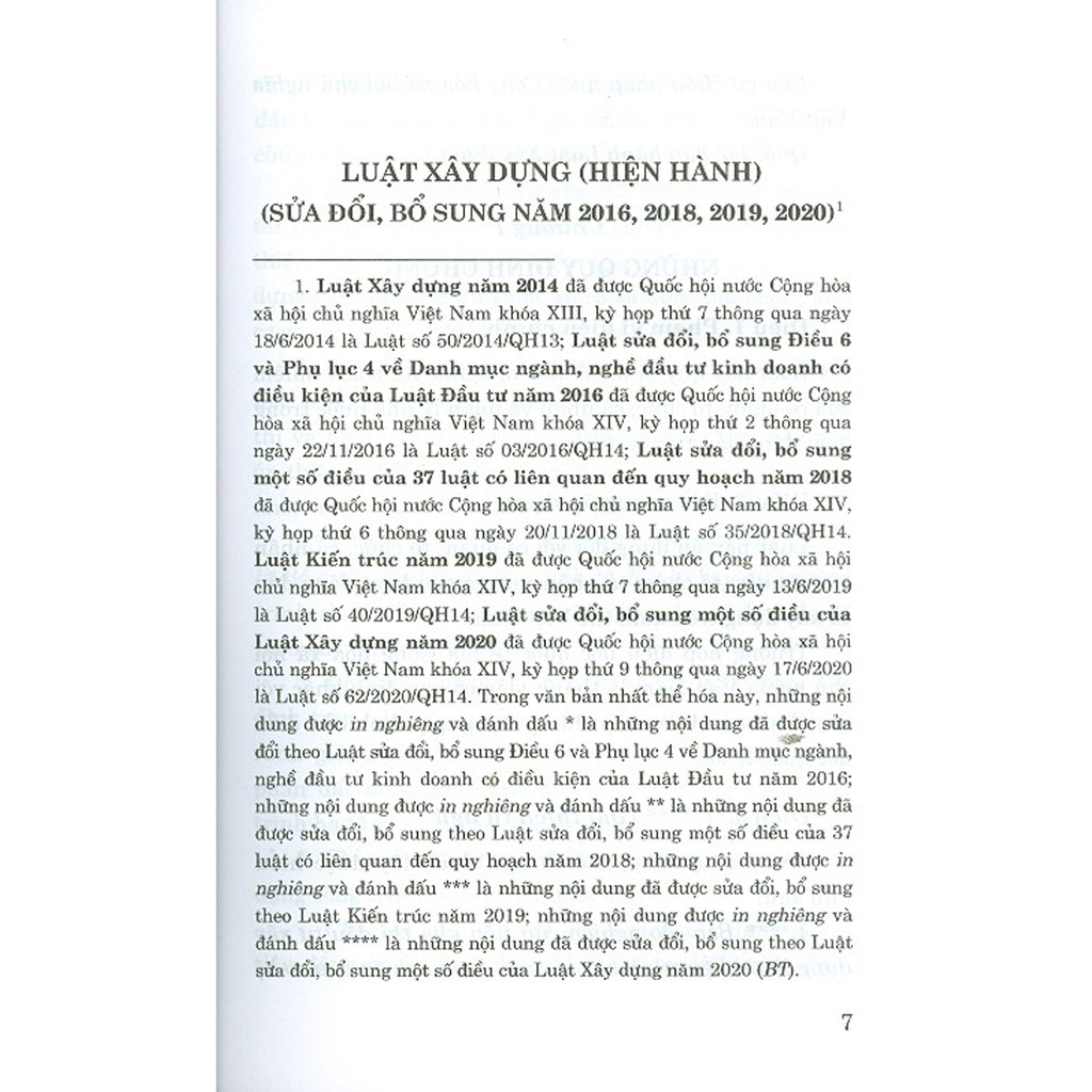 Sách - Luật Xây Dựng (Hiện hành) (Sửa đổi, bổ sung năm 2016, 2018, 2019, 2020)