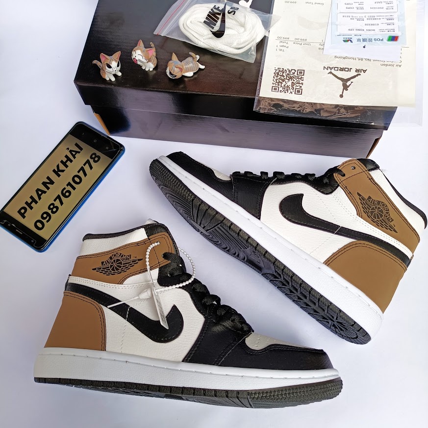 Giày 𝐉𝐨𝐫𝐝𝐚𝐧 𝐜ổ 𝐜𝐚𝐨 ⚡️𝐅𝐑𝐄𝐄 𝐒𝐇𝐈𝐏⚡️ Giày 𝐉𝐨𝐫𝐝𝐚𝐧 Nâu đen cổ cao hàng cao cấp nam nữ full box | BigBuy360 - bigbuy360.vn
