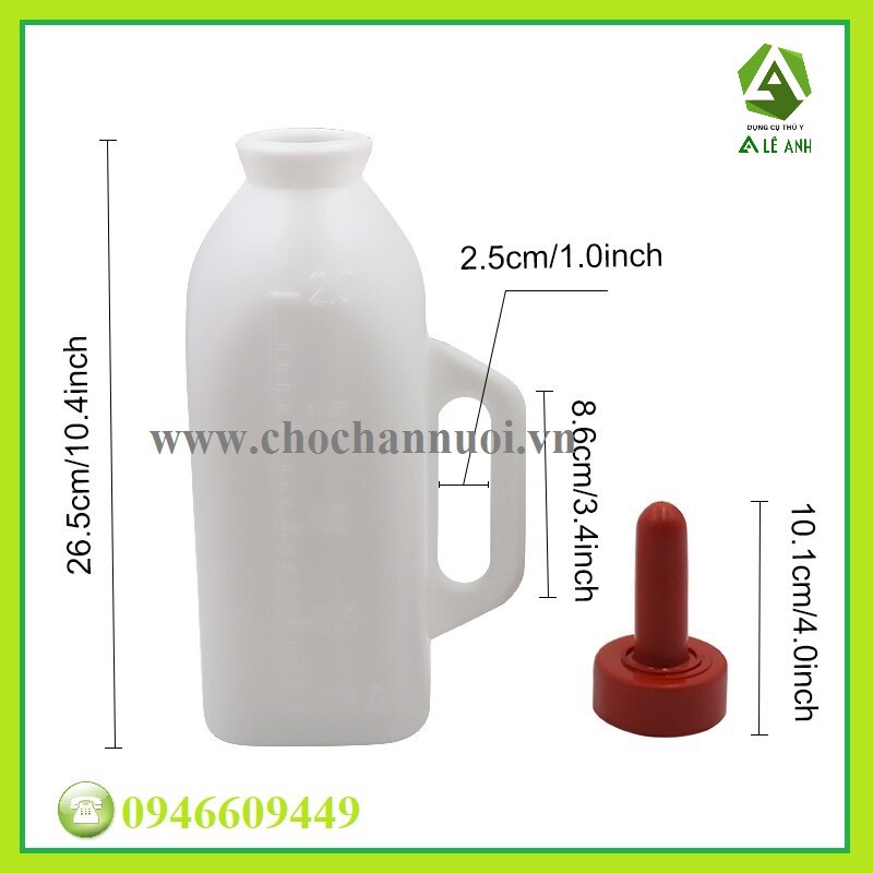 Bình cho bê bú 2l - bình bú sữa cho bê, dê,...