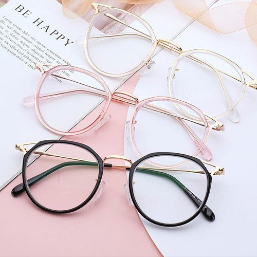 Mắt Kính Thời Trang Bảo Vệ Mắt Giảm Bức Xạ Màn Hình Gọng Nhiễn Màu Vàng Điểm Góc