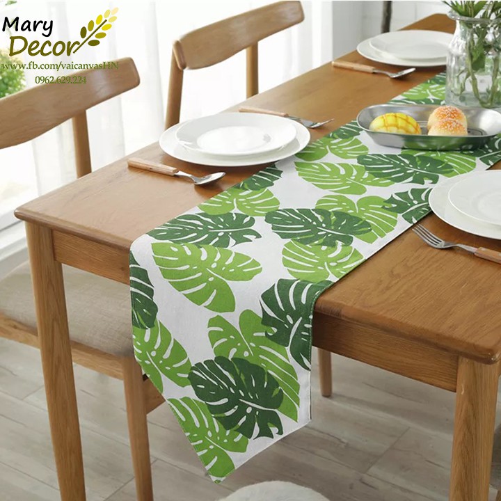 KHĂN RUNNER MARY DECOR - LÁ CỌ XANH KR-B02