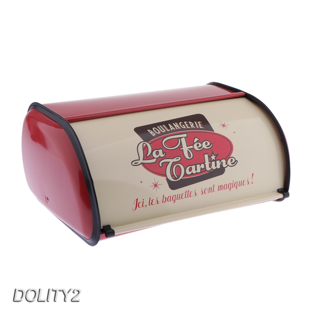 [Dolity2] Hộp Kim Loại Đựng Bánh Mì / Bánh Mì / Thức Ăn Nhà Bếp Màu Đỏ