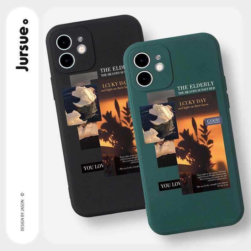 Ốp lưng JURSUE mềm chống bẩn ngộ nghĩnh cho iPhone 13 12 11 Pro Max SE 2020 X XR XS 8 7 ip 6S 6 Plus Y2030