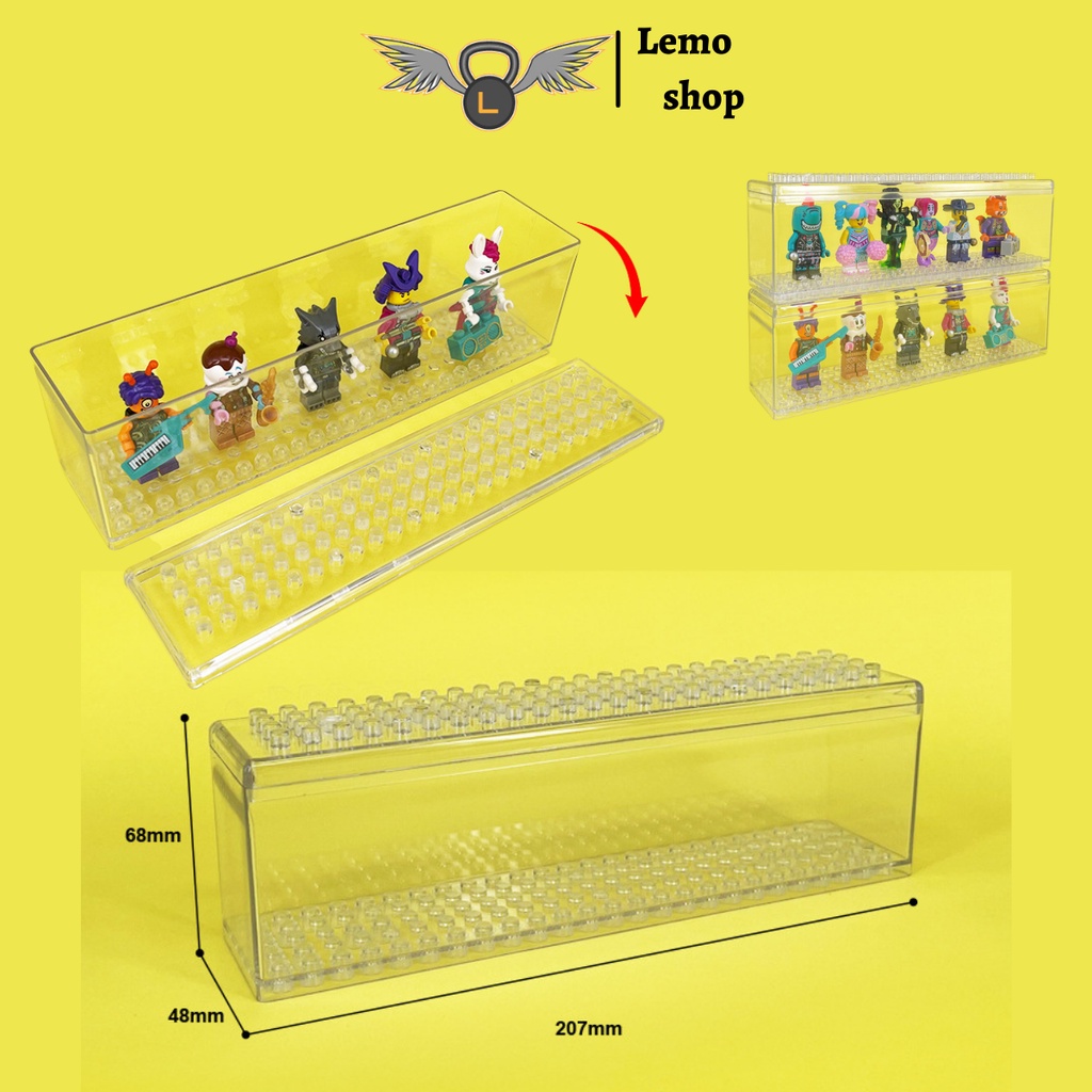 Hộp Trưng Bày Mô Hình Minifigures Lemoshop ,Đồ Chơi Lắp Ráp hộp phụ kiện Lego độc đáo trong suốt bằng nhựa ABS