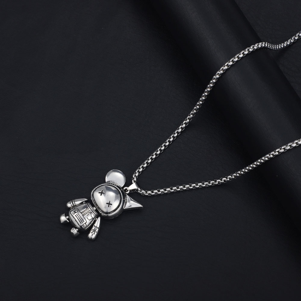 Vòng cổ dây chuyền màu bạc nam nữ unisex Titan Merin Accesories đẹp phụ kiện thời trang - Vòng cổ Benny