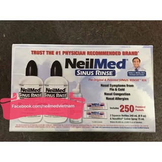 Bộ rửa mũi Neilmed gồm 2 bình + 250 gói muối