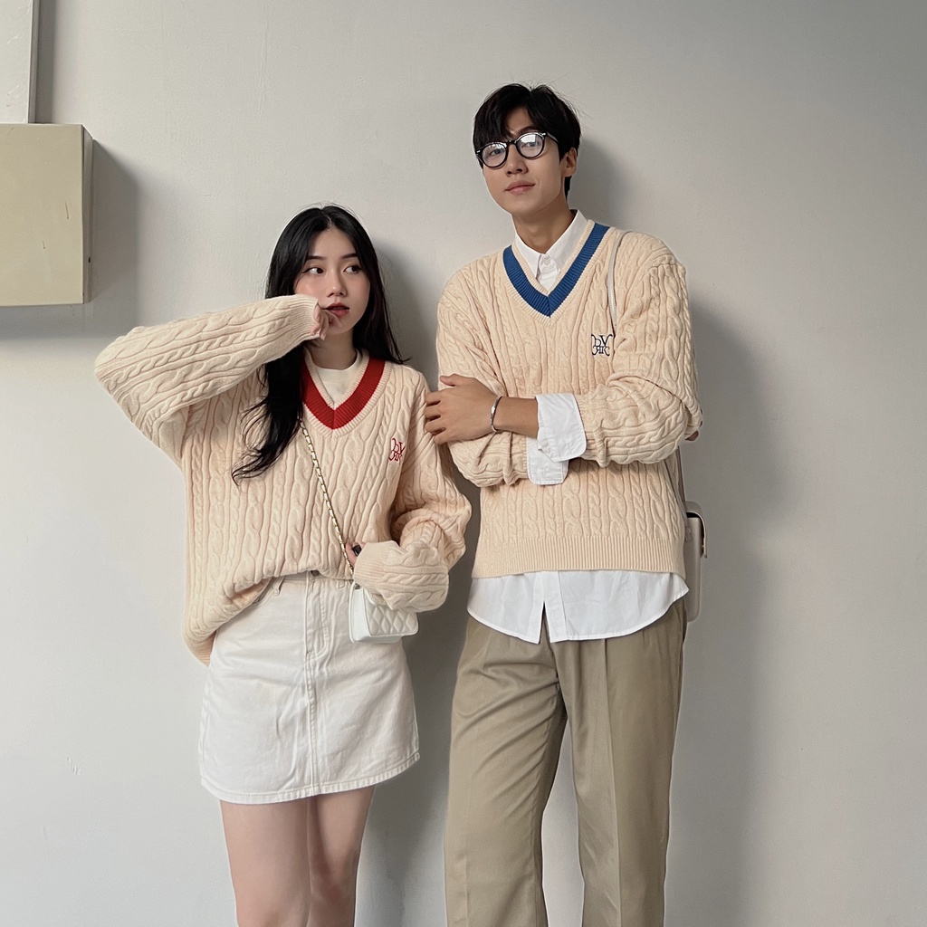 DVRK - Áo sweater len dài tay V-NECK-DVRK-22SS