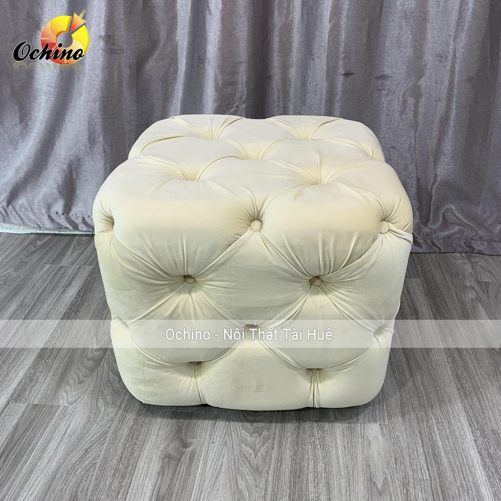 Đôn Vuông sofa Phòng khách Nhún cổ điển cao cấp rộng 50 và cao 40 ( Đủ Màu)