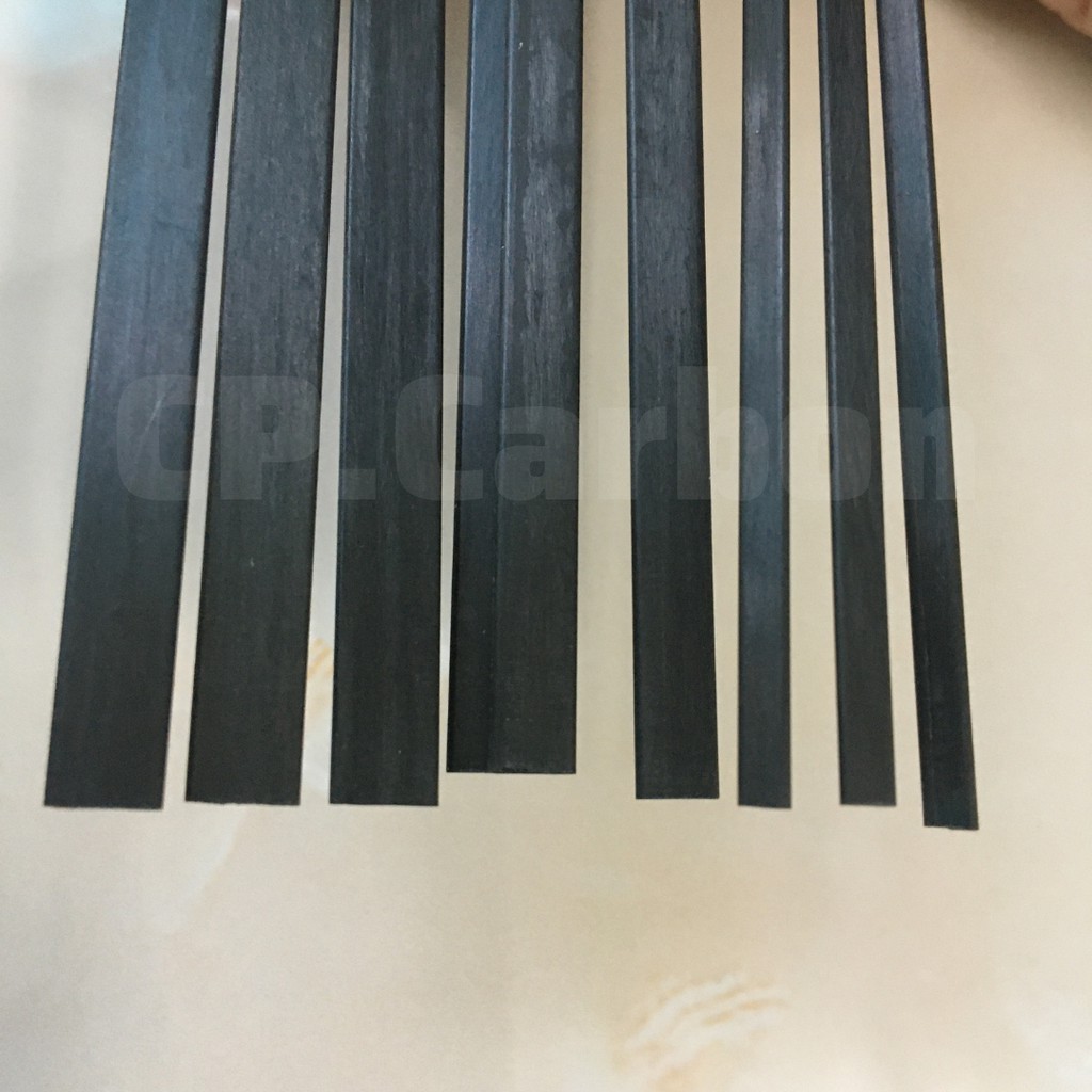 Thanh carbon dẹt dày 1mm rộng 3mm, 5mm, 6 mm dài 1 mét gia cố máy bay, làm diều...