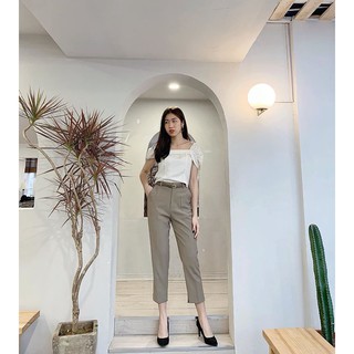 Quần baggy 2 màu kèm belt