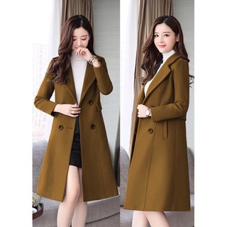 [LH140820] Áo khoác dạ dáng dài cổ vest cao cấp