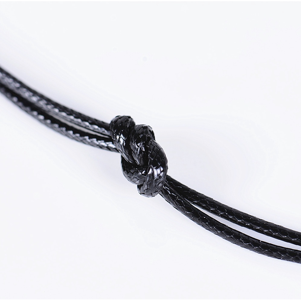 Vòng Cổ Choker Dây Da Thắt Nút Màu Đen Tối Giản Phong Cách Tối Giản Phong Cách Hàn Quốc