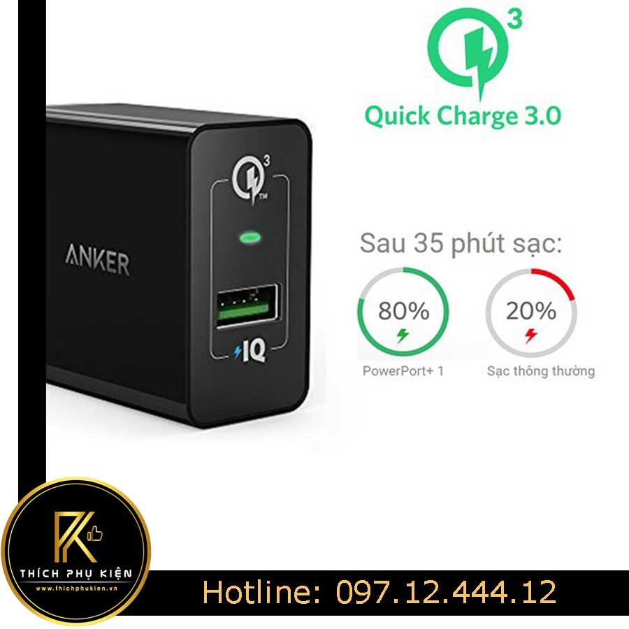 Thanh lý - Cốc Sạc ANKER 18W Quick Charge 3.0 Có PowerIQ - Sạc Nhanh (No Box)