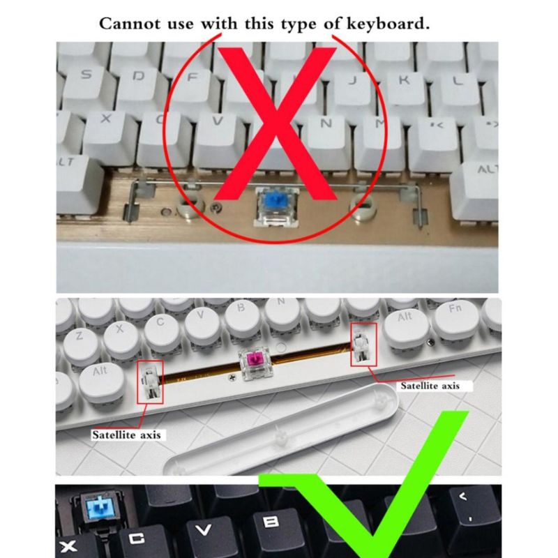 Fol for Cherry MX 104 Keys Crystal Edge Design Keyboard Keycaps with Keycap Puller