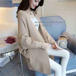 Áo khoác len form dài Hàn Quốc