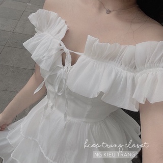 [ANNA DRESS] VÁY TƠ TẦNG TRỄ VAI