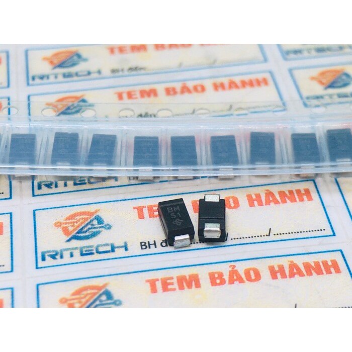 Combo 20 chiếc 1N4746A kí hiệu BM51 DIode 18V 1W SMA