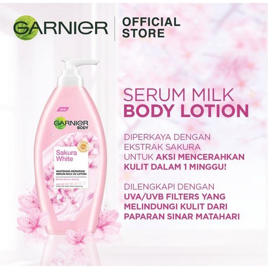 Đèn Garnier hoàn chỉnh | Sữa dưỡng thể làm trắng da chiết xuất hoa anh đào 400ml0