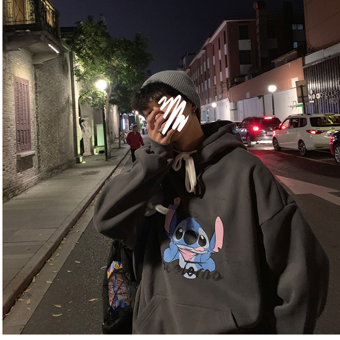 Áo Hoodie Dáng Rộng In Họa Tiết Hoạt Hình Thời Trang Cho Cặp Đôi | BigBuy360 - bigbuy360.vn
