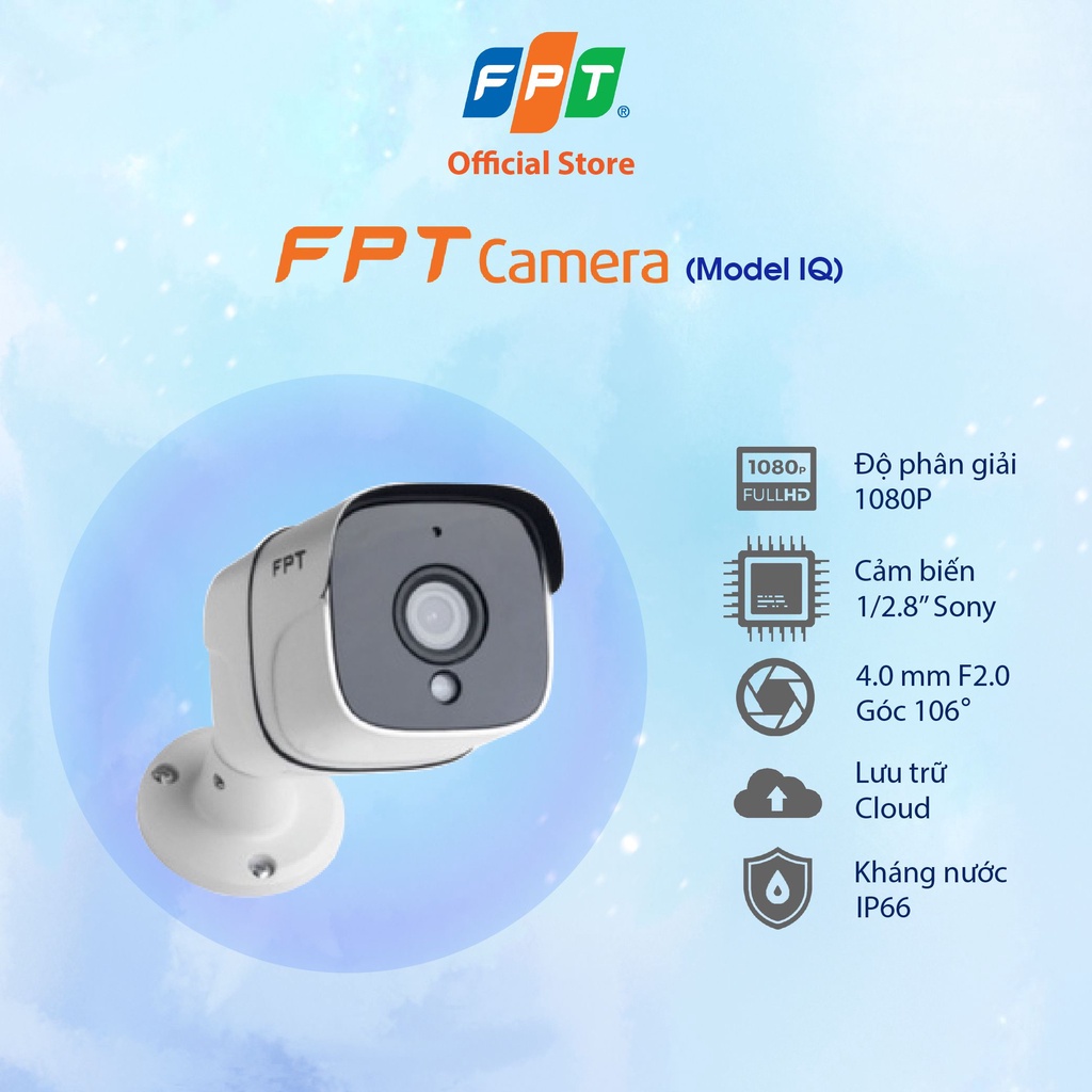 FPT CAMERA - CAMERA IQ CẢNH BÁO GIÁM SÁT AN NINH + Gói CLOUD XEM LẠI 7 NGÀY + KỸ THUẬT LẮP MIỄN PHÍ TẠI HCM + QUÀ TẶNG