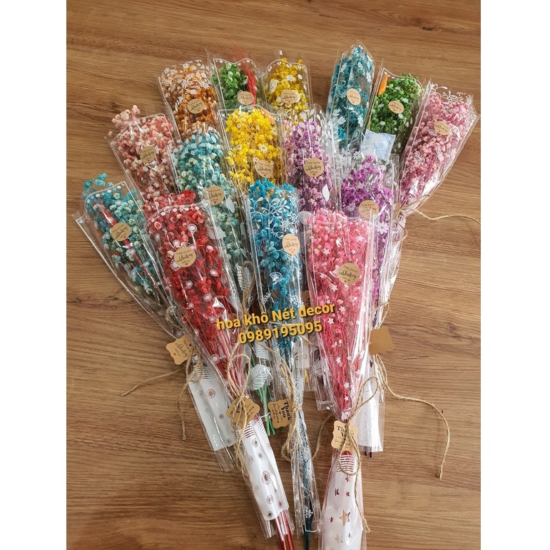 Hoa Baby tự nhiên sấy khô ướp màu dùng trang trí nhà