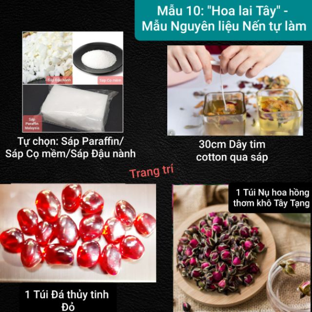 [Chưa có ý tưởng làm Nến] Mẫu trang trí 10: &quot;Hoa lai Tây&quot; - Mẫu Nguyên liệu Nến Tự làm - 9293store - 9293kitdecor