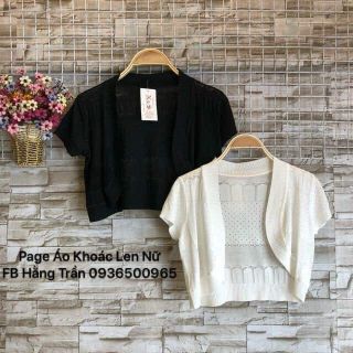 Áo khoác len lửng mặc đầm .