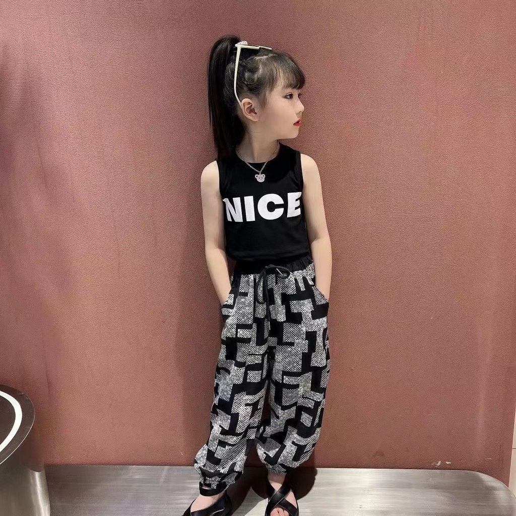 Bộ Đồ Thể Thao Phong Cách Đường Phố Hàn Quốc Thời Trang Mùa Hè Mới Cho Bé Gái