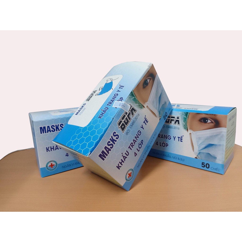 COMBO 50 Khẩu Trang Y Tế MASKS BOPA Cao Cấp Loại 4 Lớp - hàng chuẩn công ty