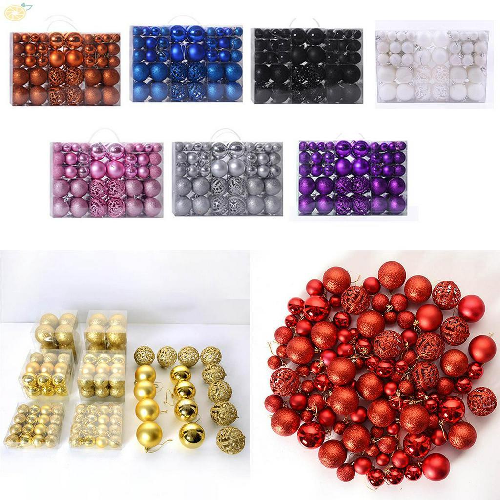 Set 100 bóng dùng để trang trí cây thông Noel 3-6 cm