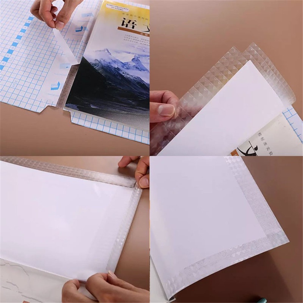 Bộ 10 Vỏ Bọc Sổ Tay/ Sách Mặt Nhám Trong Suốt Tự Dính Tiện Lợi Cho Học Sinh
