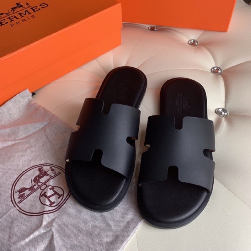 Dép thời trang Quai Ngang Chữ H cực chất, CHAGO HERMES da sịn 100% dép nam nữ Full size 38-42 lurury.shop mall