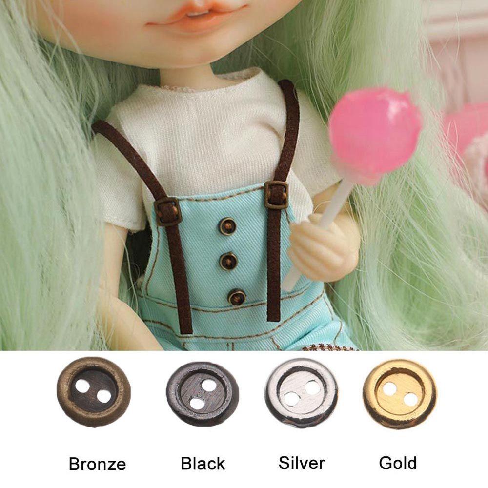 Set 20 / 40 Nút Kim Loại Mini Làm Đồ Thủ Công Trang Trí Búp Bê