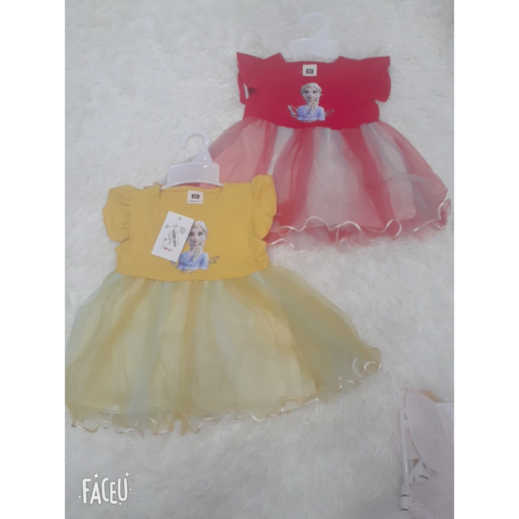 Đầm voan xòe elsa kiểu hàn quốc cho bé