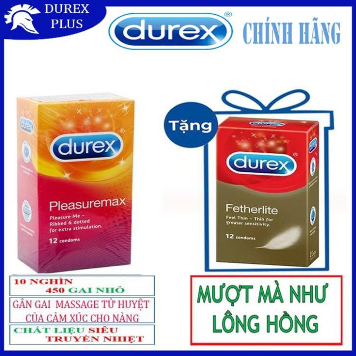 COMBO 2 HỘP BAO CAO SU DUREX (MƯỢT TỰA LÔNG HỒNG)+(MỎNG HƠN – NHIỀU GAI HƠN)