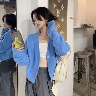 Áo cardigan len basic, dáng ngắn, cổ V (có ảnh thật)